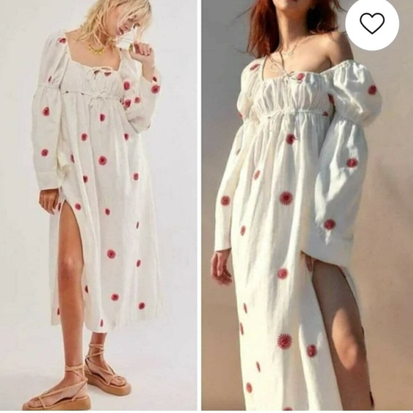 Free People Dresses & Skirts - FREE PEOPLE Floral Embroidery Sun Midi Dress